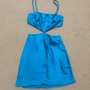 Elegant Blue Cut-Out Dress